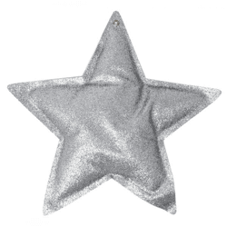 Weihnachtsanhänger Star glitter metallic silber 18 cm