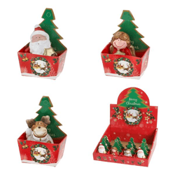 Weihnachtsfiguren in Box, 4/s, ca. 5x7cm