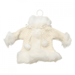 Wilko Weihnachtsaufhänger nordischer Wintermantel weiß 19 cm