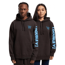 WOOD WOOD Ash Hoodie with Sleeve Print, Black/Coffee
