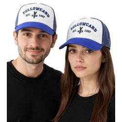 YELLOWCARD Base-Cap Pop Punk Band Fanwear mit gebogenem Schirm TC103518YWC Weiß/Blau