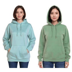ZEGY Damen Hoodie schlichter Kapuzen-Pullover mit Kängurutasche Sweater 1082 Grün oder Mint-Grün