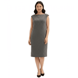 zeitloses Damen Etuikleid aus Punto di Roma Woll-Kleid ärmellos 914418 Grau