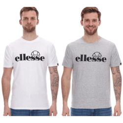 zeitloses ellesse Fuenti T-Shirt Herren Baumwoll-Shirt mit Logo-Print Sport-Shirt SHP16469 Grau oder Weiß