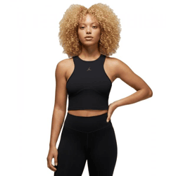 zeitloses NIKE Jordan Sport Body Con Damen Crop-Top Tank-Top mit DryFit Sport-Shirt Trainings-Shirt FN5156-010 Schwarz