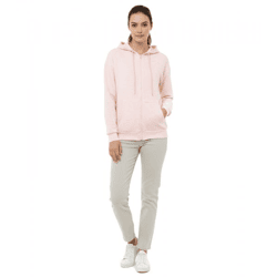 ZWILLINGSHERZ Damen Sweat-Jacke mit Kapuze Zip-Hoodie mit Taschen 46094-13 Rosa