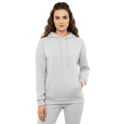 ZWILLINGSHERZ Hoodie Damen Sweat-Pullover Kapuzenpullover mit Tasche 46093-25 Grau