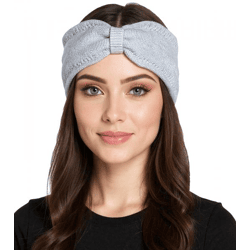 ZWILLINGSHERZ Strick-Stirnband Kaschmir-Stirnband Kopfbedeckung Feinstrick Winter-Stirnband Accessoire 8007 Hellgrau