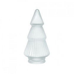 Beeld kerstboom glas mat wit 20 cm