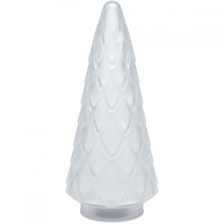 Weihnachtsbaum-Figur aus mattweißem Glas, 24 cm
