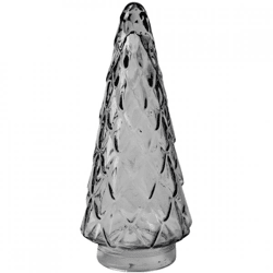 Weihnachtsbaum-Figur aus Rauchglas, grau, 24 cm
