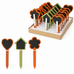 Boltze Gartenschilder, Kreidetafel aus Holz, 15 cm, 3er-Set, sortiert