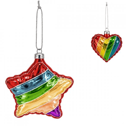 Boltze Weihnachtsanhänger „Pride“, 12 cm, 2er-Set, gemischt