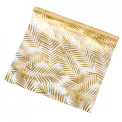 Boltze Organza auf Rolle „Leaf“, goldfarben, 2 m