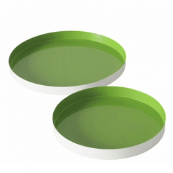 Boltze Tablett Carina grün 23 cm, 2er-Set