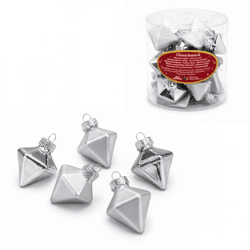 Deco Heitmann Weihnachtskugeln aus Diamantglas, silberfarben, 4 cm, 12er-Set
