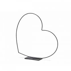 Dekoration Herz Rahmen liegend schwarz 30 cm