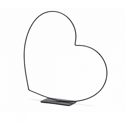 Dekoration Herz Rahmen liegend schwarz 39 cm