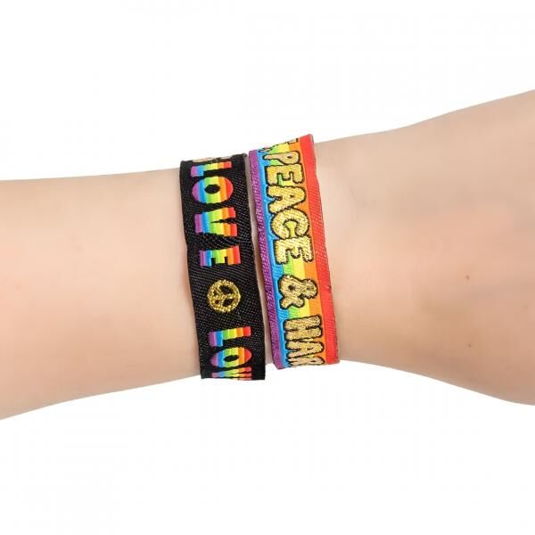 Festival-Armband „Love Peace and Harmony“, 2er-Set