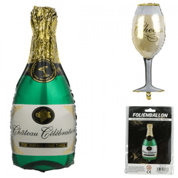 Folienballon Champagner 100 cm 2 Stück sortiert