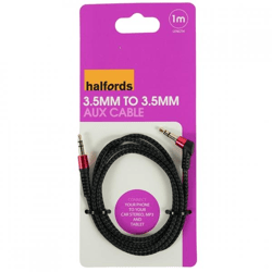 Halfords Aux-Kabel, schwarz, 3,5 mm, 1 Meter