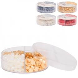 Hobby Flora Perlen und Pailletten 8 cm 4 Stück sortiert