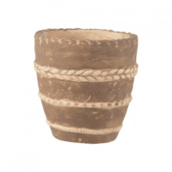 J-Line bloempot gevlochten bruin 13 cm