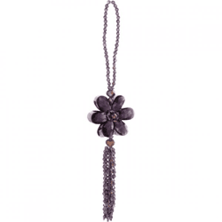 J-Line-Anhänger mit Perle und Blume, lila, 22 cm
