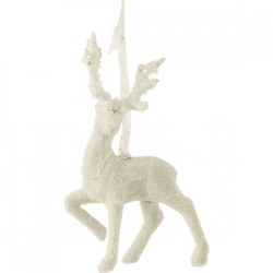 J-line Reindeer Glitter Pendant, White, 17 cm