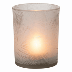 J-Line Teelichthalter „Palmleaf“, beige, 12,5 cm