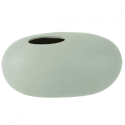 J-Line Vase, oval, matt, pastellgrün, 25 cm