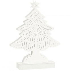 J-Line Weihnachtsbaum LED auf Batterie weiß 32,5 cm