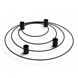 Kerzenleuchter Kreise Metall schwarz 29 cm