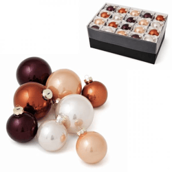 Weihnachtskugeln aus Glas, Farbe Cappuccino, 8 cm, 30er-Set
