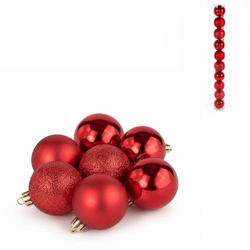 Weihnachtskugeln, rot, 6 cm, 10er-Set