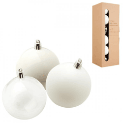 Weihnachtskugeln, weiß/transparent, 7 cm, 24er-Set