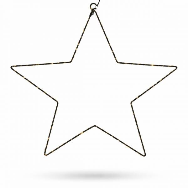 Weihnachtsstern LED auf Batterie schwarz 45 cm