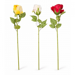 Künstliche Blume Rose 52 cm 3 Stück sortiert