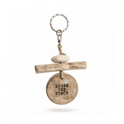 Schlüsselanhänger Spike the Punch Holz natur 13 cm