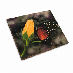 Untersetzer Schmetterling Glühwürmchen Holz 10 x 10 cm