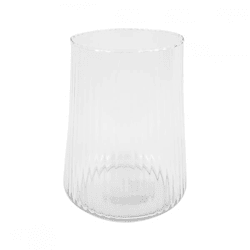 Vase Zylinder geripptes Glas transparent 18 cm