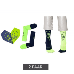 2 Paar Happy Socks Bestie Socks Damen Baumwoll-Socken Sparpack Alltags-Strümpfe in Geschenk-Box XBES02-6500 Grün/Schwarz