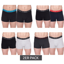 2er Pack Kappa Herren Boxershorts mit Marken Schriftzug und Logo Unterhose in verschiedenen Farben wie Schwarz, Grau, Anthrazit und Blau