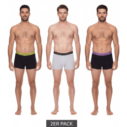 2-Pack Kappa Men's Boxer Shorts—Stylish Underwear 351K1JW Black, Blue, Red, Gray, White