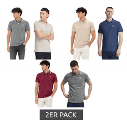 2er Pack klassisches BLEND Herren Poloshirt aus Baumwolle Shirt 20718756 Grau/Beige, Beige/Blau oder Rot/Grau