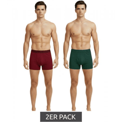 2er Pack U.S. POLO ASSN. Premium Herren Boxershorts Unterhose nachhaltige Unterwäsche 180 g/m² 134 68262 53696 502 Dunkel-Grün/Wein-Rot