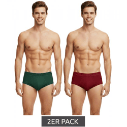 2er Pack U.S. POLO ASSN. Premium Herren Slips Unterhose nachhaltige Unterwäsche 180 g/m² 134 68263 53696 502 Dunkel-Grün/Wein-Rot