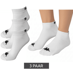 3 Paar Kappa Sportsocken Sneaker-Socken Baumwoll-Strümpfe mit Logo 3112YCW A00 Weiß