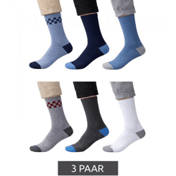 3 Paar SCOTCH & SODA Herren Terry-Crew-Socken Alltags-Strümpfe Baumwoll-Socken Größe 41-46 Business-Socken SS43491 in Navy/Blau/Hellblau