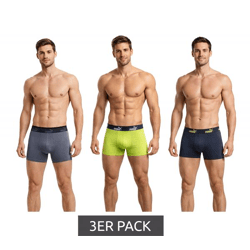 3er Pack PUMA Basic Boxer Herren Boxer-Shorts Baumwoll-Unterhose Unterwäsche 100003547 4471 Lime/Grau/Dunkelblau 